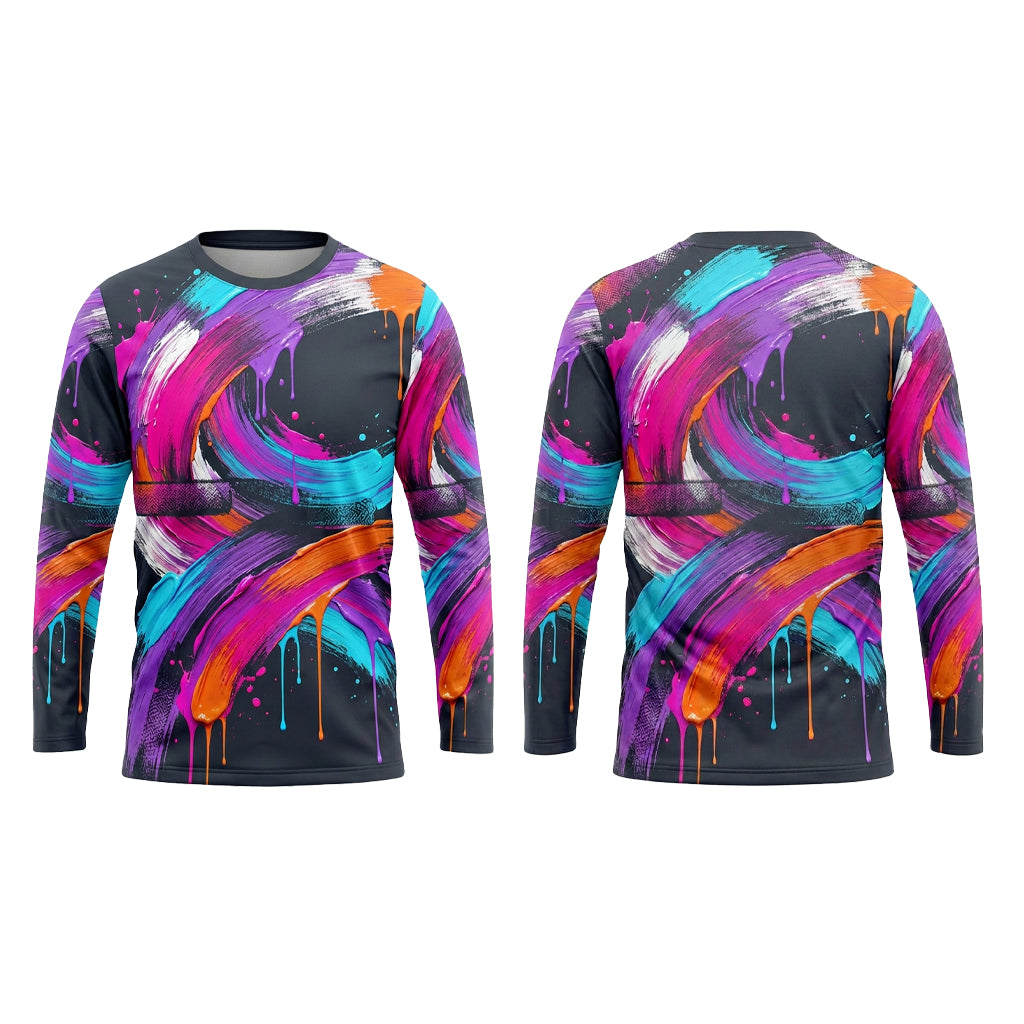 Vibrant Brush Loop Custom Painter Work Shirt - Front and Back View