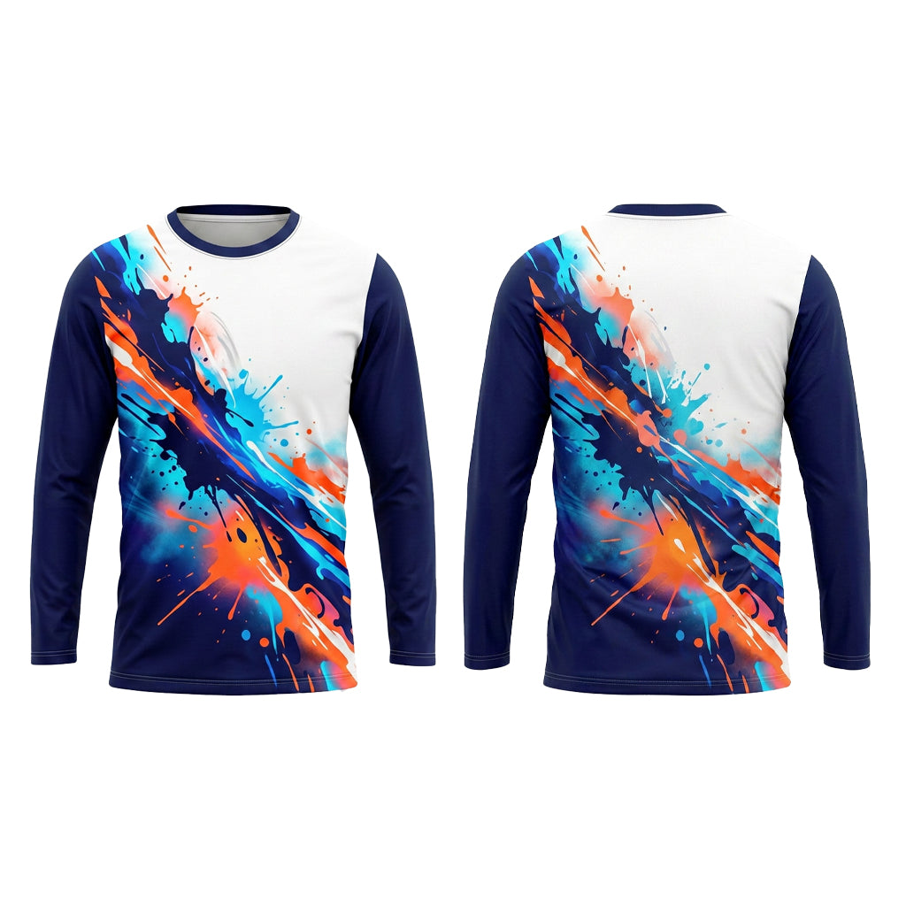Coastal Fire Splash Custom Painter Work Shirt - Front and Back View