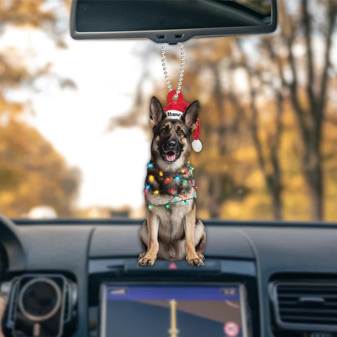 MollyTee Personalized German Shepherd Dog Christmas Ornament, Dog Christmas Lights 2D Flat - image 3