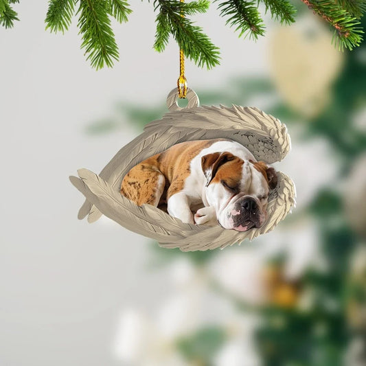 MollyTee Personalized Sleeping American Bulldog Christmas Ornament, Dog Angel Wings2 2D Flat - image 2