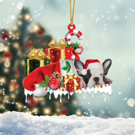 MollyTee RED POODLE MERRY CHRISTMAS HANGING ORNAMENT - image 2