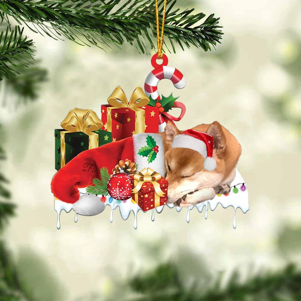 MollyTee BRINDLE BOXER1 MERRY CHRISTMAS HANGING ORNAMENT - image 1
