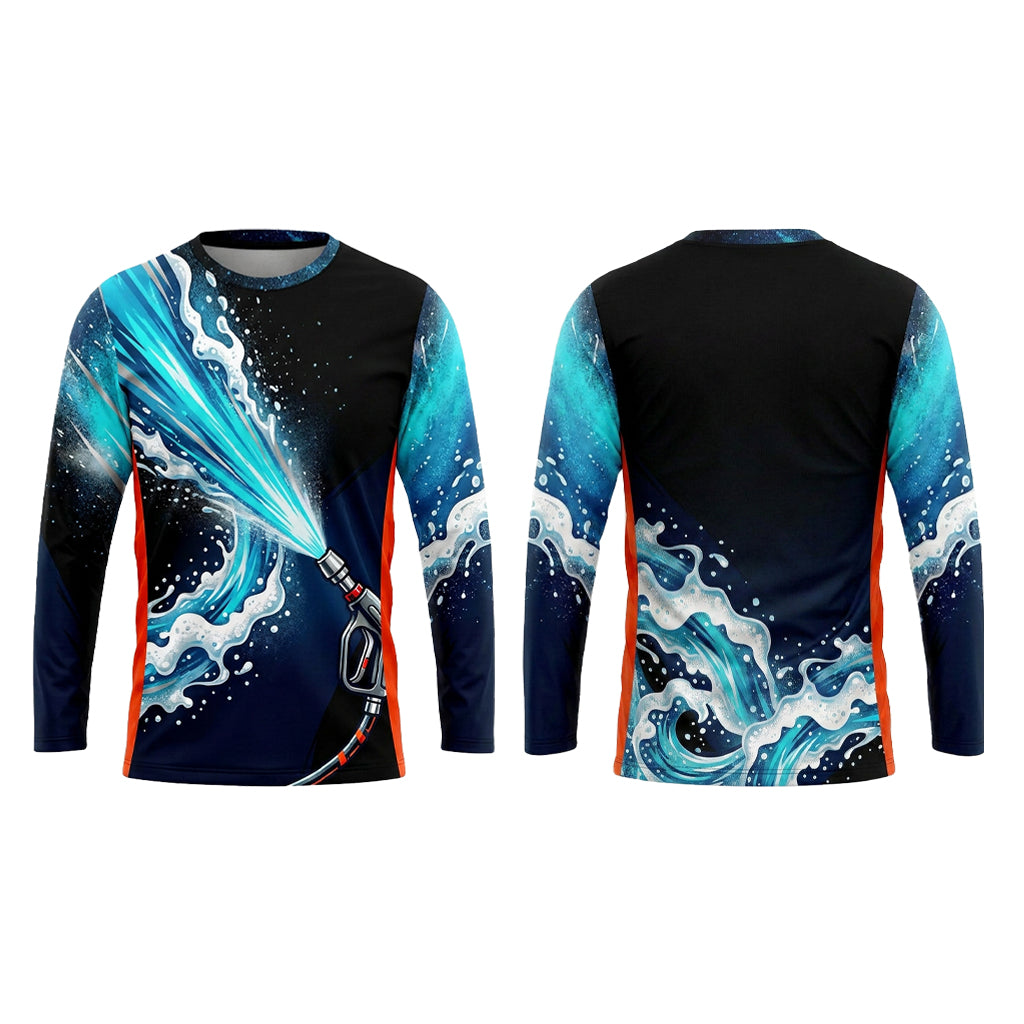Custom Water Ribbon Workwear Pressure Washing Shirt