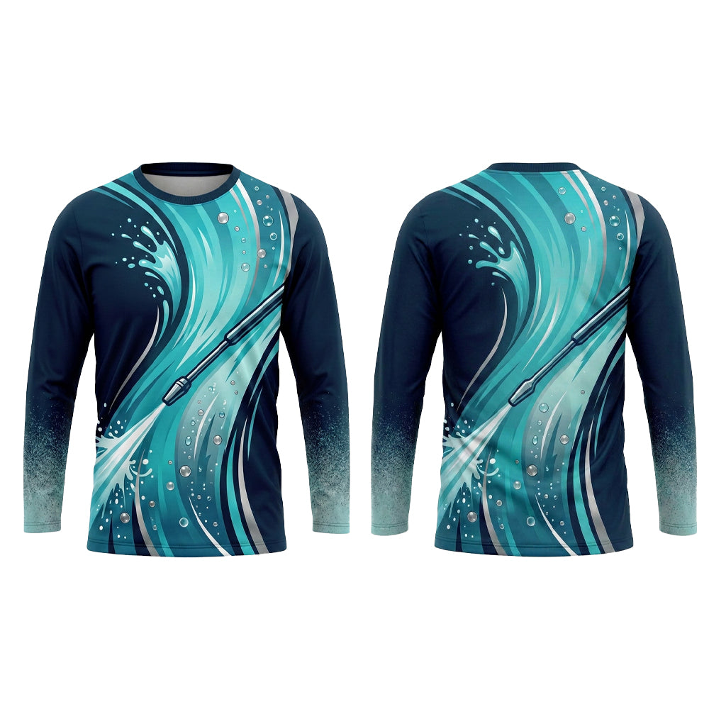 Custom Aqua Lightning Performance Pressure Washing Shirt
