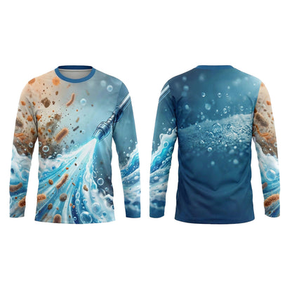 Custom Aqua Lightning Workwear Pressure Washing Shirt