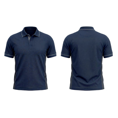 Custom Navy Side Panel Office Polo Shirt