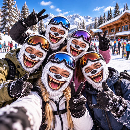 MollyTee Bestie Squad Winter Funny Face Balaclava Face Mask