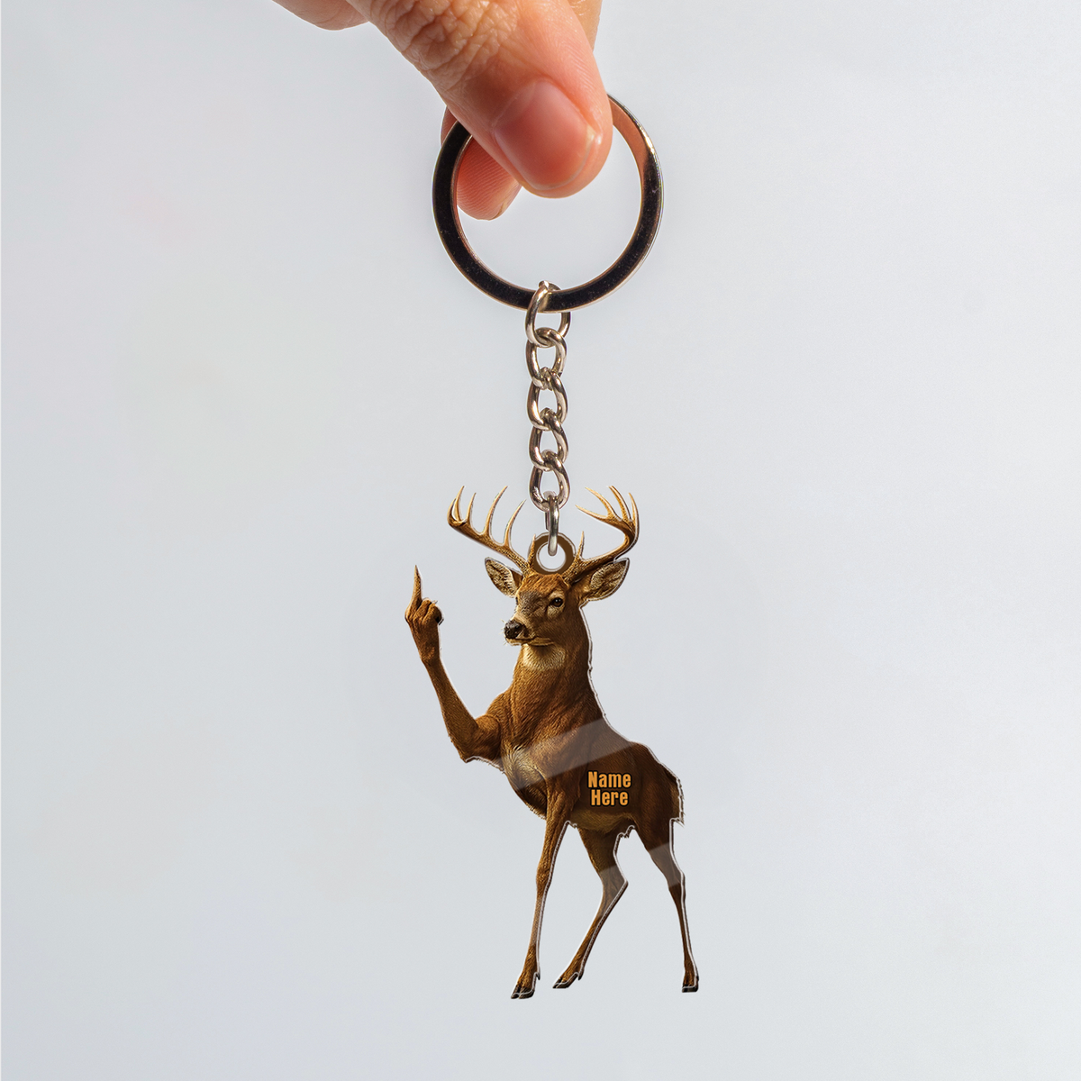 MollyTee Personalized Funny Deer Buck Fukin' Finger Hunting Acrylic Christmas Ornament And Keychain Custom Gift For Hunters 2D Flat - image 6