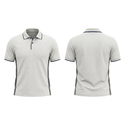 Custom White Gray Side Panel Office Polo Shirt