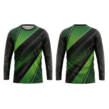 Custom Black Green Diagonal Lawn Care Uniform Shirt