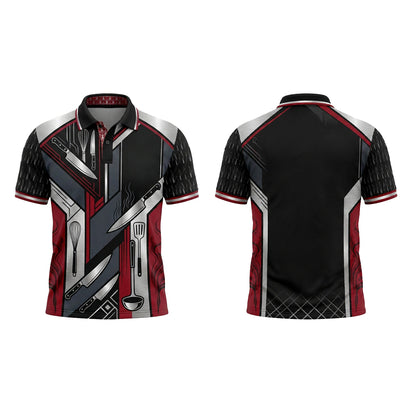 Custom Chef Knife Culinary Restaurant Uniform Shirt