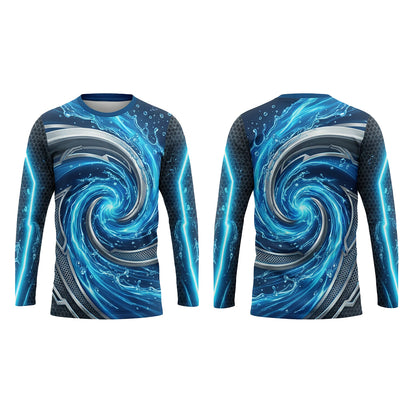 Custom Navy Splash Workwear Pressure Washing Shirt