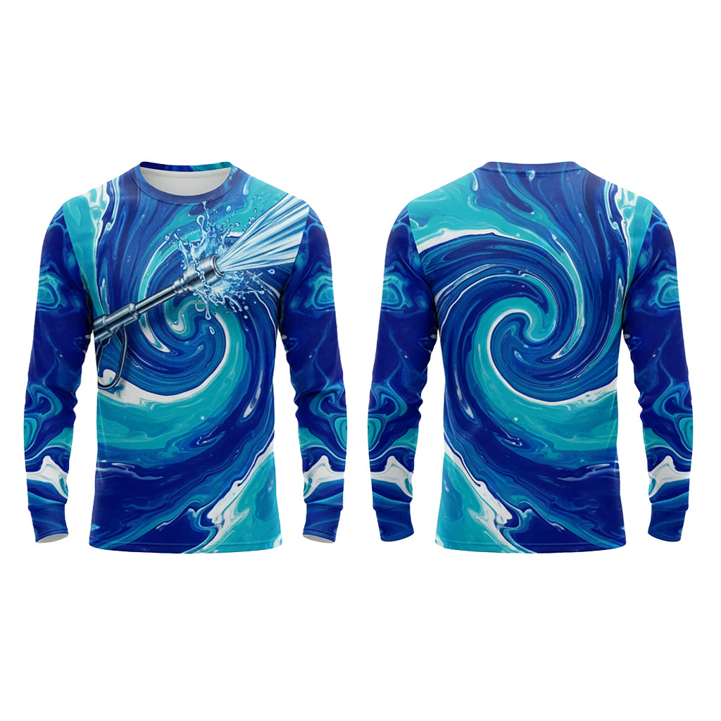 Custom Navy Splash Uniform Pressure Washing Shirt