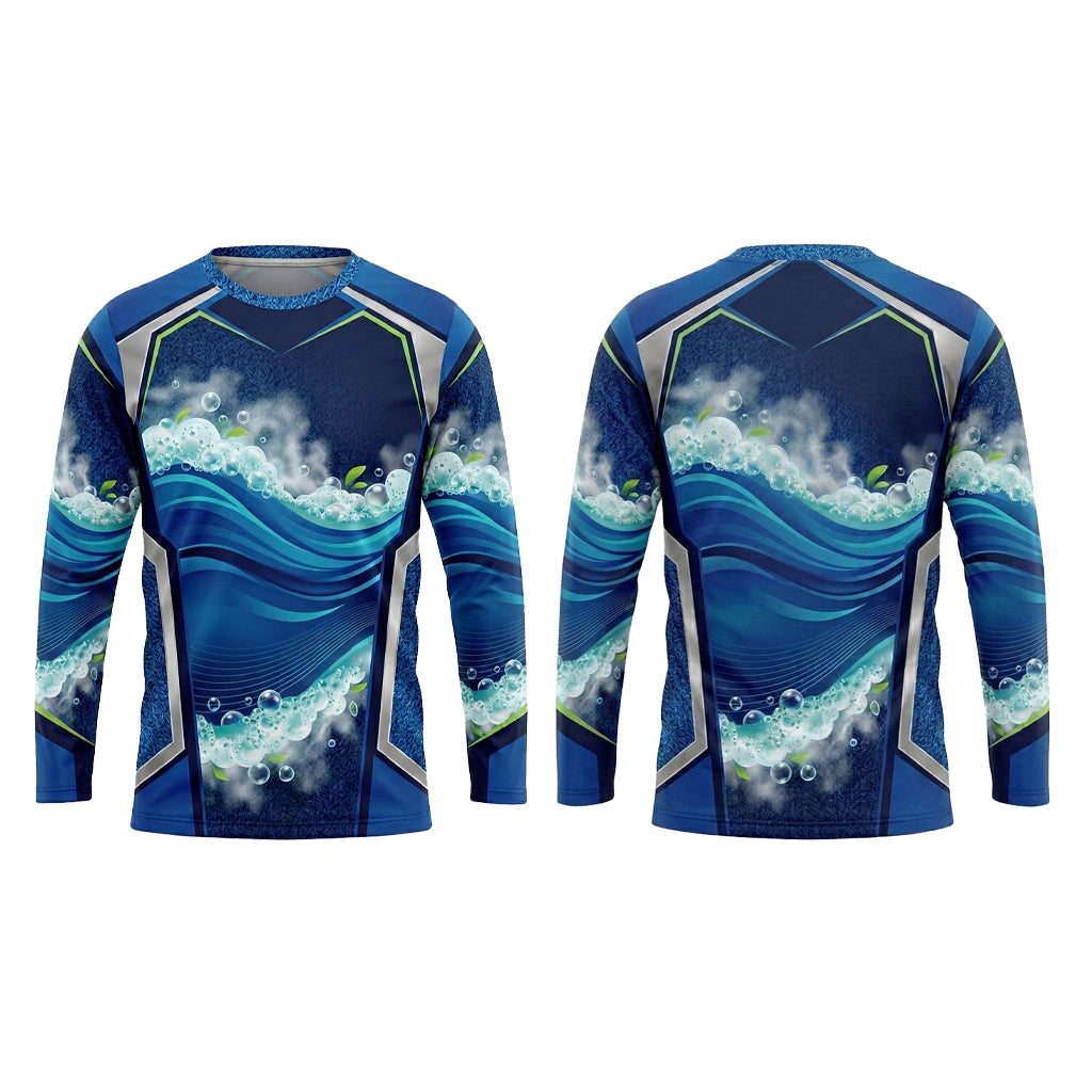 Custom Navy Foam Panel Carpet Cleaning Uniform Shirt