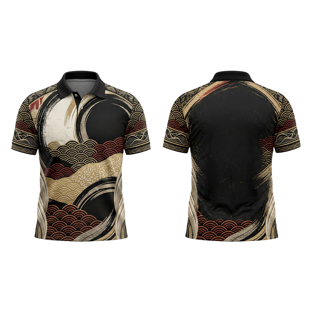 Custom Japanese Sushi Wave Restaurant Uniform Shirt