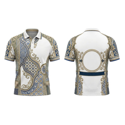 Custom Mediterranean Tile Restaurant Uniform Shirt