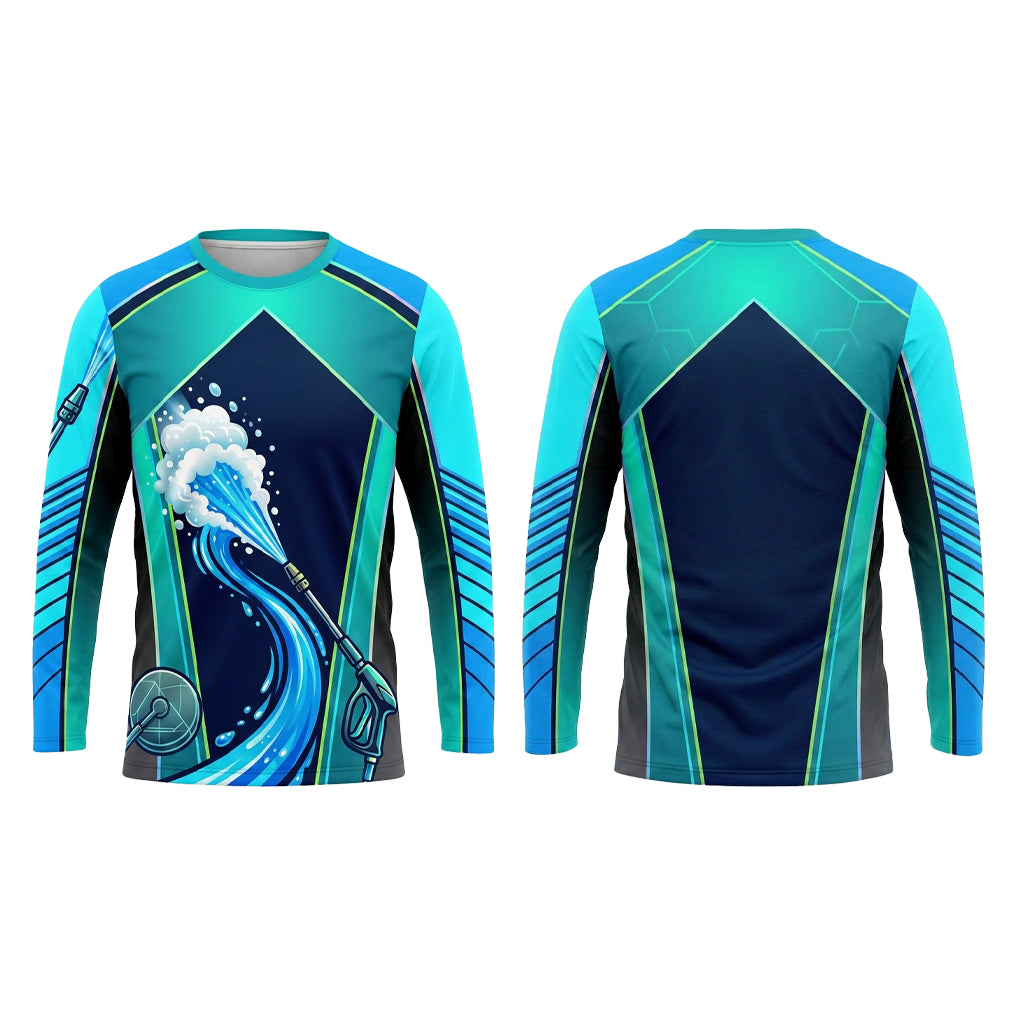 Custom Teal Foam Service Pressure Washing Shirt