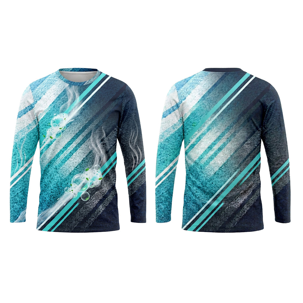 Custom Teal Diagonal Carpet Cleaning Uniform Shirt