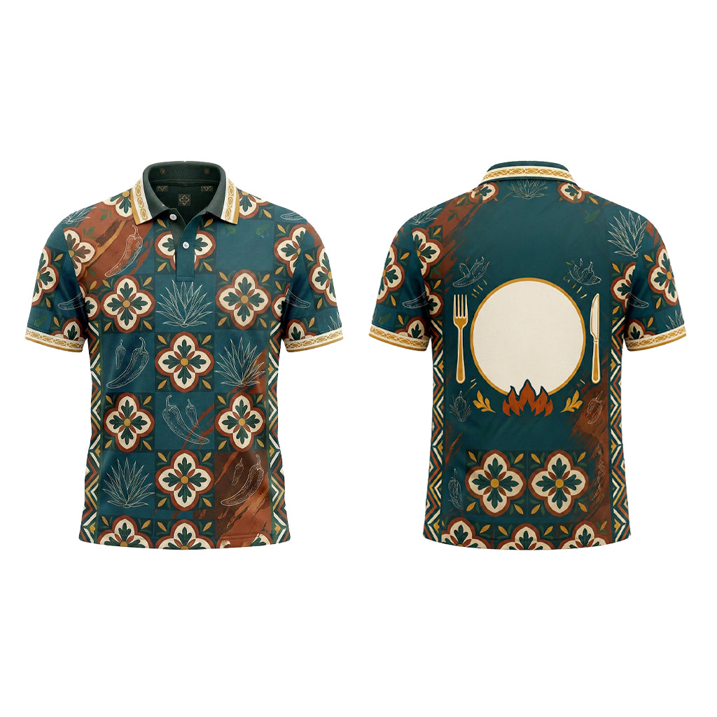 Custom Mexican Agave Cantina Restaurant Uniform Shirt