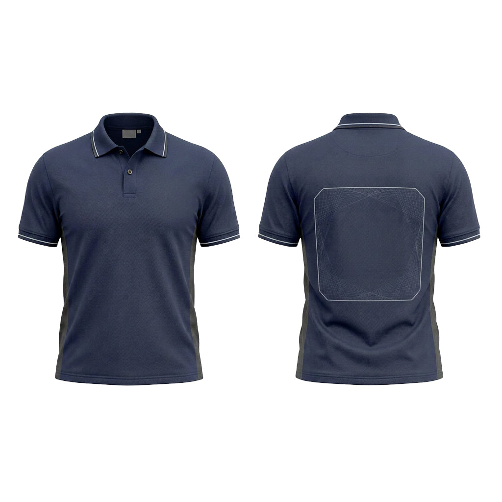 Custom Navy Shield Logo Office Polo Shirt