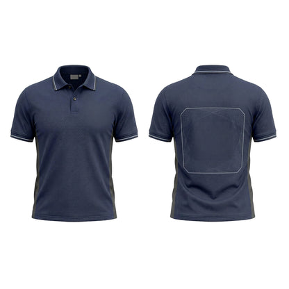 Custom Navy Shield Logo Office Polo Shirt