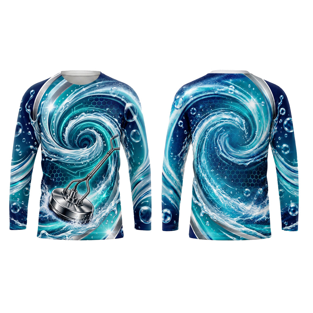 Custom Cyan Jet Pro Pressure Washing Shirt