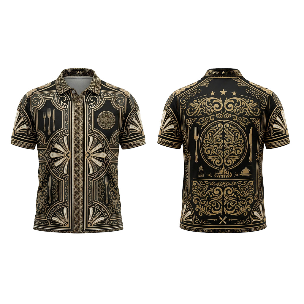 Custom Luxury Art Deco Dining Restaurant Uniform Shirt