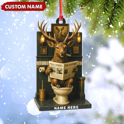 MollyTee Personalized Acrylic Deer Bathroom Christmas Ornament - Funny Personalized Holiday Decor for Hunters & Wildlife Lovers - image 5