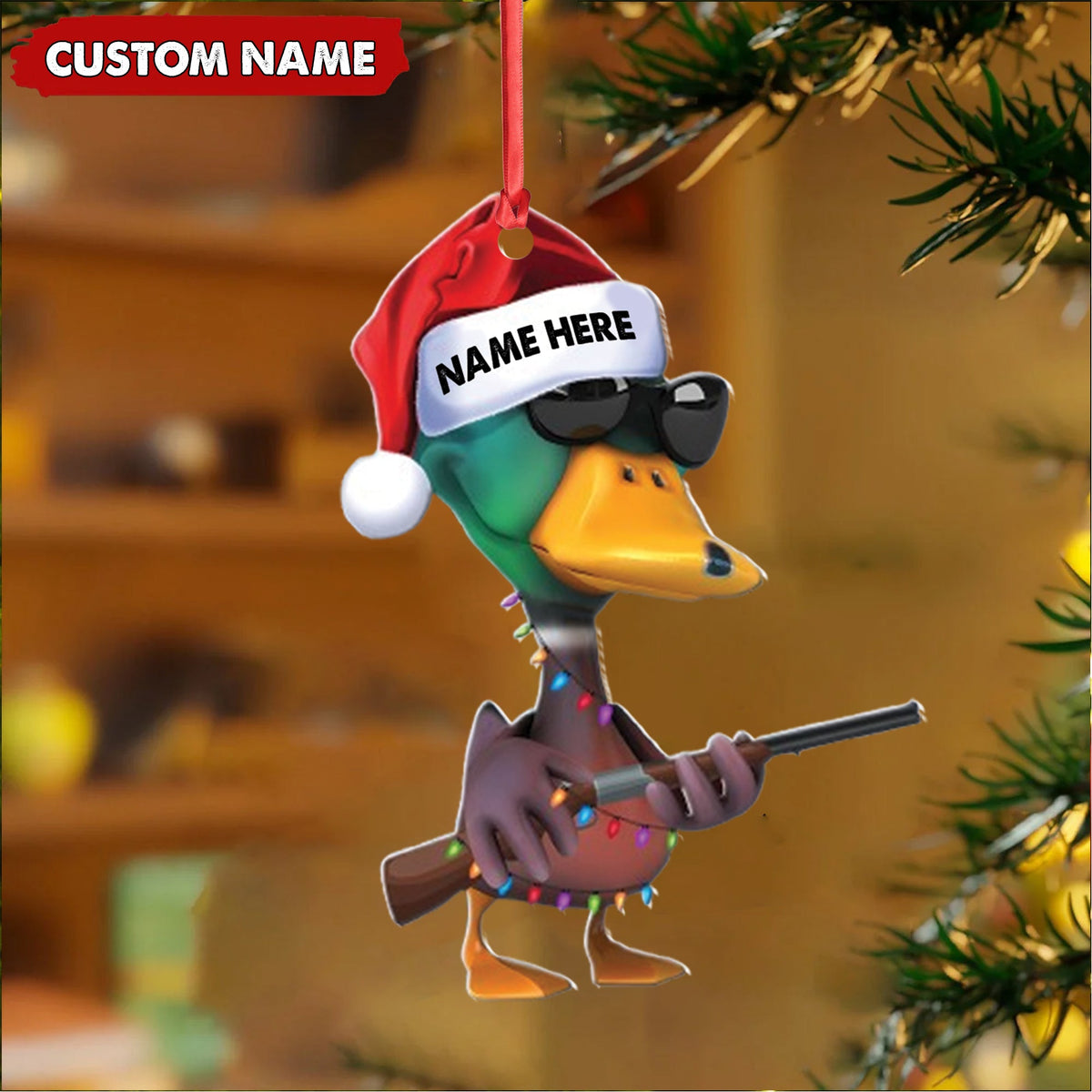 MollyTee Personalized Funny Duck Hunting Acrylic Christmas Ornament Custom Gift for Hunters & Outdoor Lovers - image 6