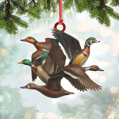 MollyTee Flying Duck Acrylic Christmas Ornament - 3D-Look Waterfowl Hunting Decor, Duck Hunter Gift Idea - image 1