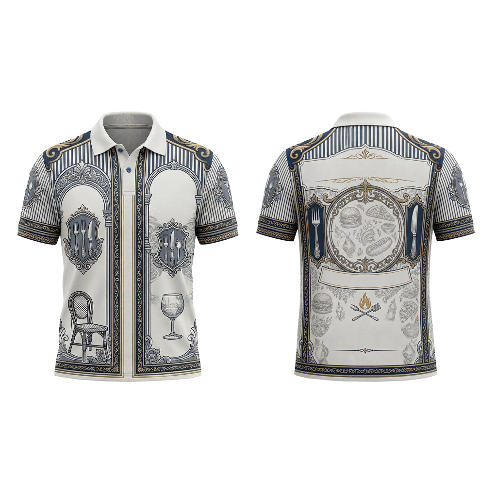Custom Fine Dining Menu Restaurant Uniform Shirt