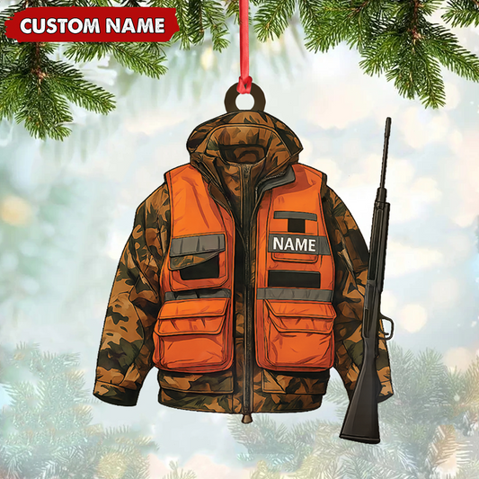 MollyTee Personalized Hunter Ornament - Custom Camo Jacket Christmas Decoration for Men & Hunters - image 1