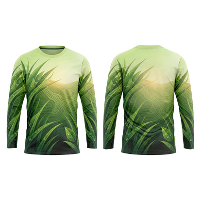 Custom Dewy Grass Contour Lawn Care Uniform Shirt