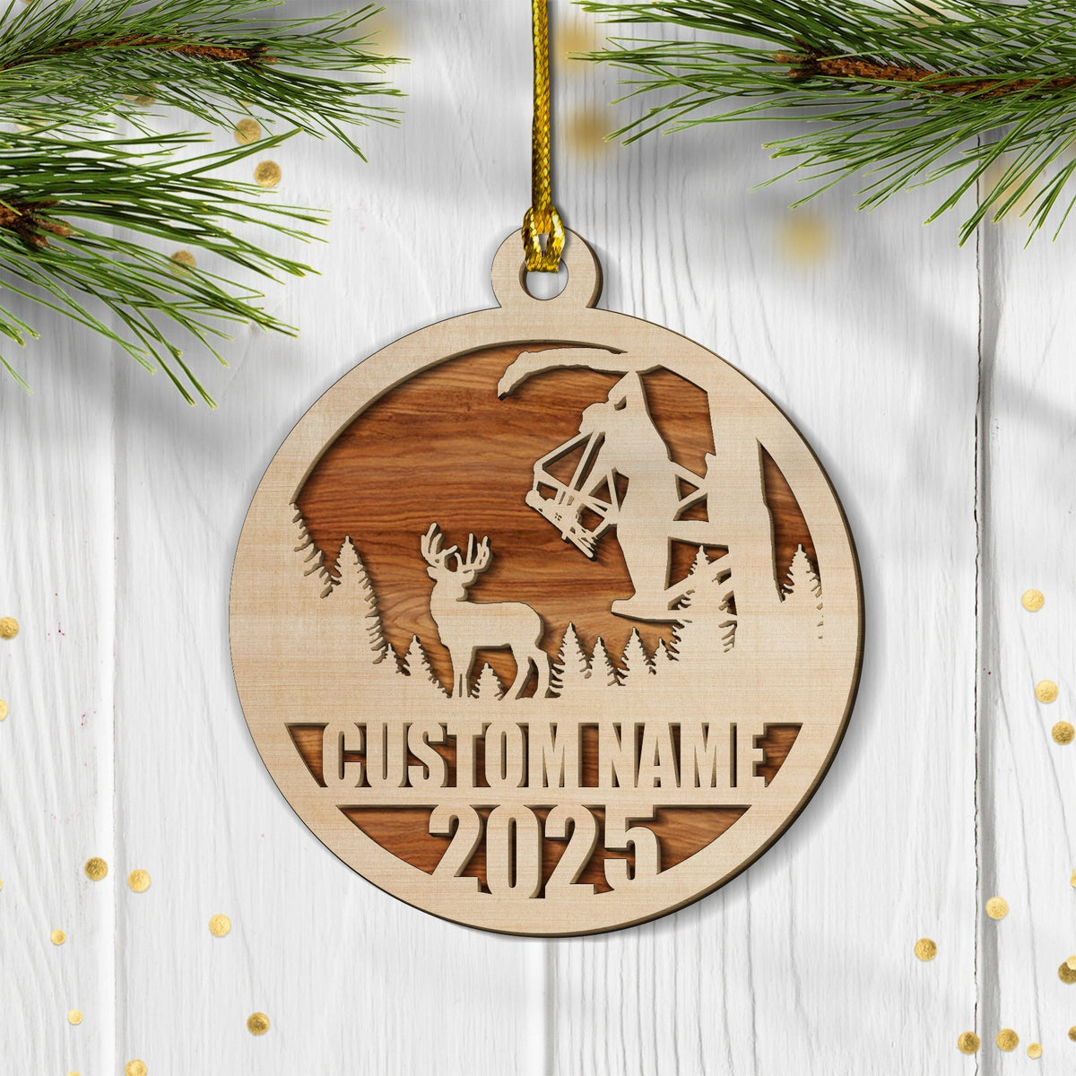 MollyTee Personalized Bow Hunter Ornament 2025 - Custom Name Gift for Deer Hunters - image 2
