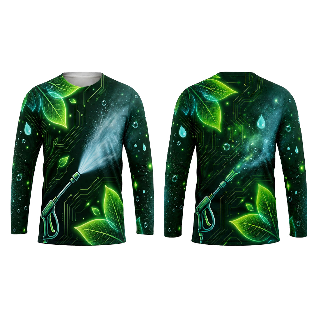 Custom Cyan Jet Service Pressure Washing Shirt