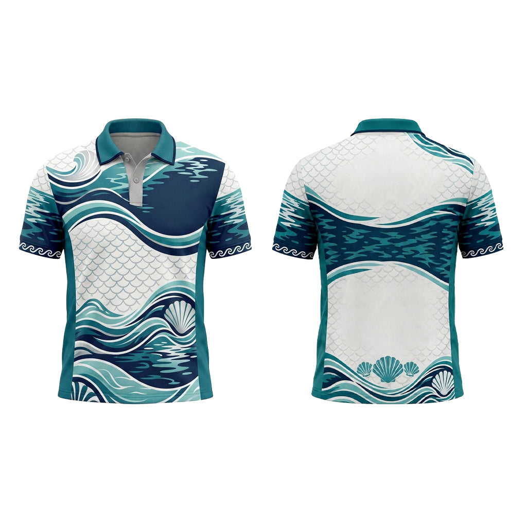 Custom Seafood Oyster Wave Restaurant Uniform Shirt