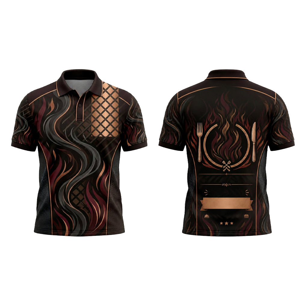 Custom BBQ Smoke Grill Restaurant Uniform Shirt
