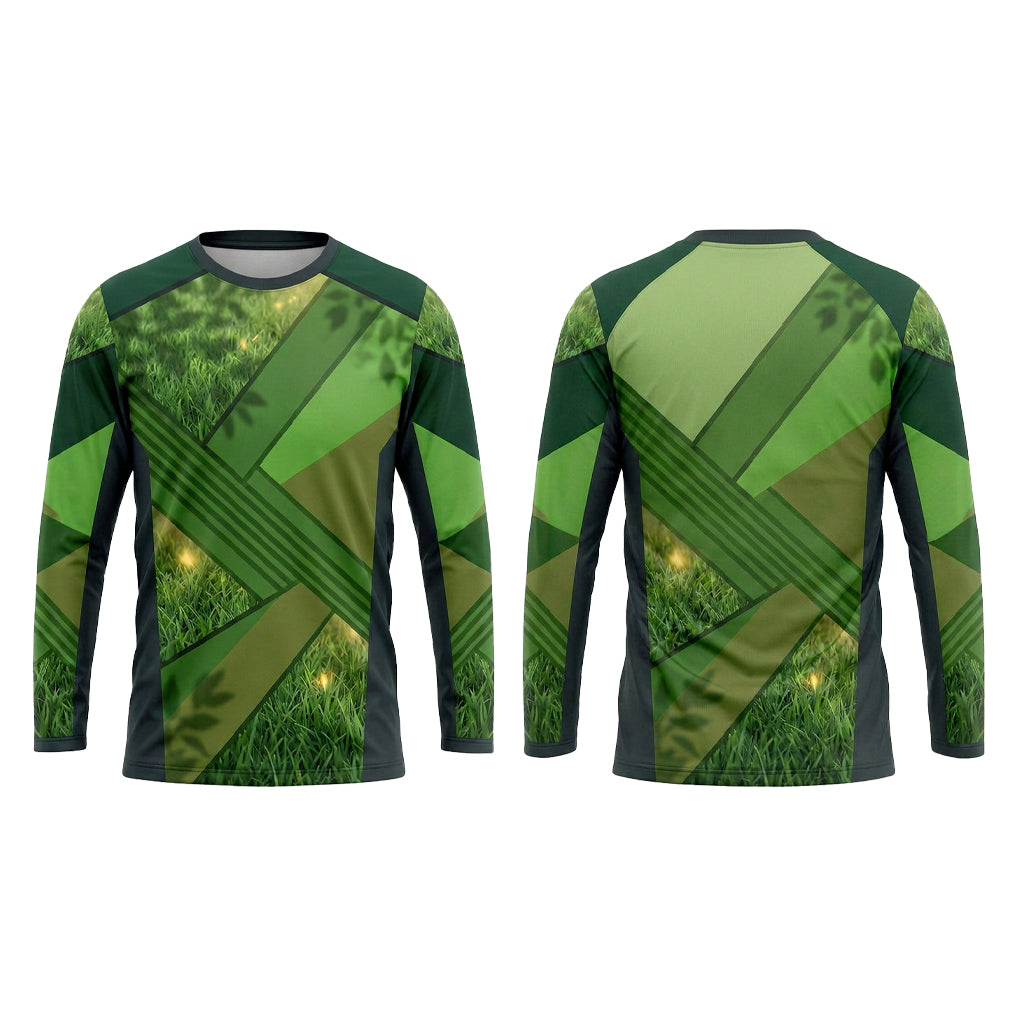 Custom Geometric Grass Panel Landscaping Uniform Shirt