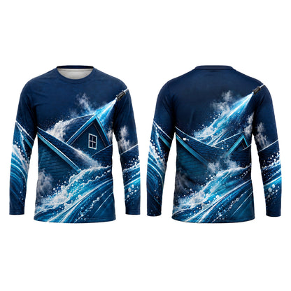 Custom Lime Mist Uniform Pressure Washing Shirt