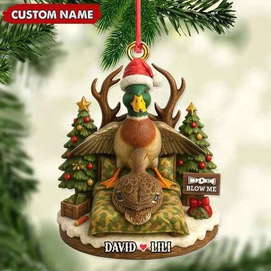 MollyTee Funny Duck Hunter Couple Ornament, Personalized Christmas Gift for Hunting Lovers - image 2