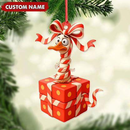 MollyTee Personalized Funny Duck Gift Box Acrylic Ornament - Hilarious Christmas Decor, Perfect Gag Gift for Friends & Coworkers - image 2