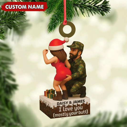 MollyTee Personalized Funny Hunter Couple Acrylic Ornament - Custom Name Christmas Gift for Him or Her - image 2
