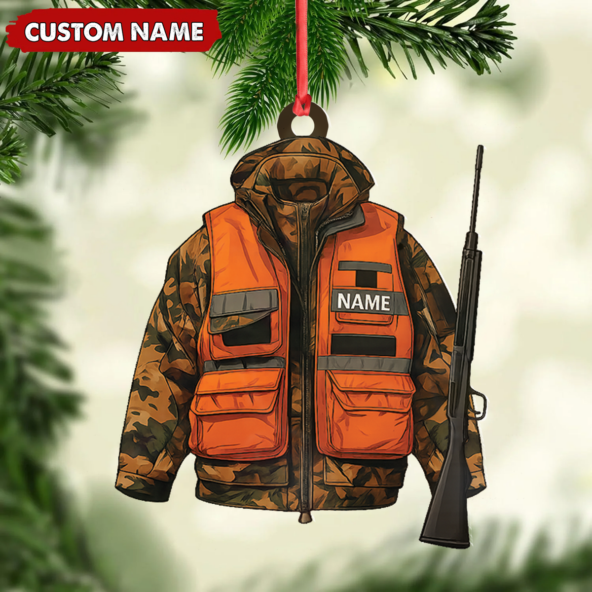 MollyTee Personalized Hunter Ornament - Custom Camo Jacket Christmas Decoration for Men & Hunters - image 2
