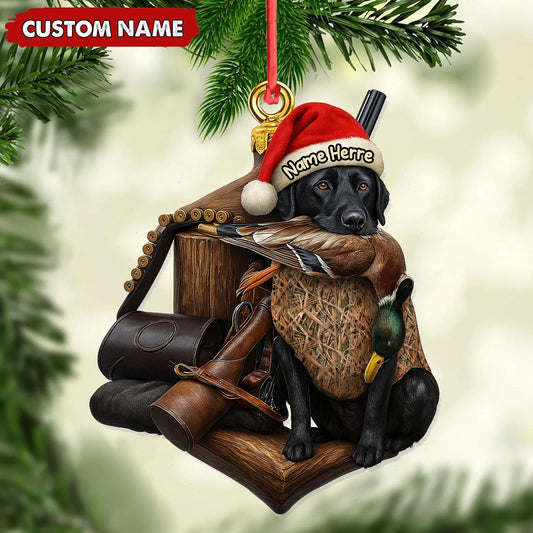 MollyTee Personalized Duck Hunting Dog Ornament, Custom Name Christmas Gift for Hunters - image 2