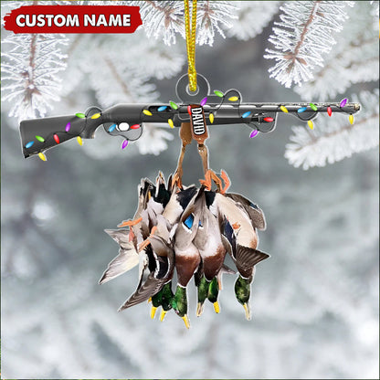 MollyTee Personalized Duck Hunting Acrylic Christmas Ornament - Custom Name Shotgun Gift For Hunters - image 6