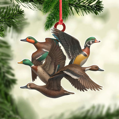 MollyTee Flying Duck Acrylic Christmas Ornament - 3D-Look Waterfowl Hunting Decor, Duck Hunter Gift Idea - image 2