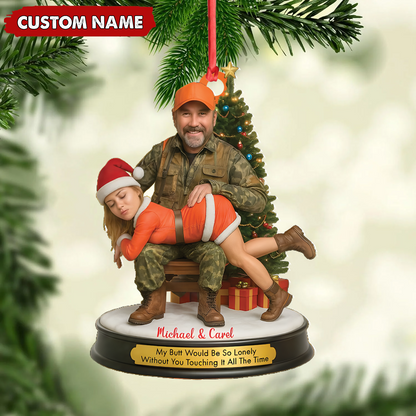 MollyTee Personalized Funny Hunter Couple Christmas Acrylic Ornament - Custom Name Christmas Gift for Him or Her - image 2