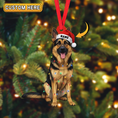 MollyTee Personalized German Shepherd Dog Christmas Ornament, Flat 2D Ornament, 2D Flat - image 1