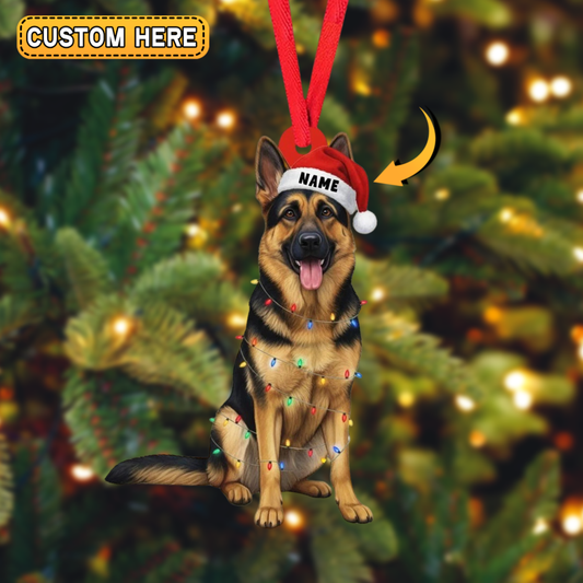 MollyTee Personalized German Shepherd Dog Christmas Ornament, Flat 2D Ornament, 2D Flat - image 1
