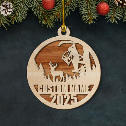 MollyTee Personalized Bow Hunter Ornament 2025 - Custom Name Gift for Deer Hunters - image 1